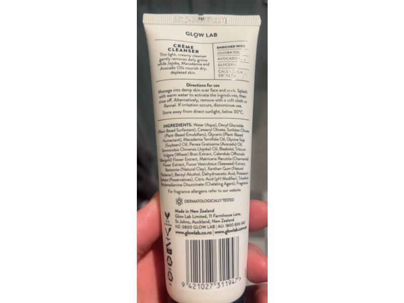 Glow Lab Creme Cleanser, 3.38 fl oz/100 mL