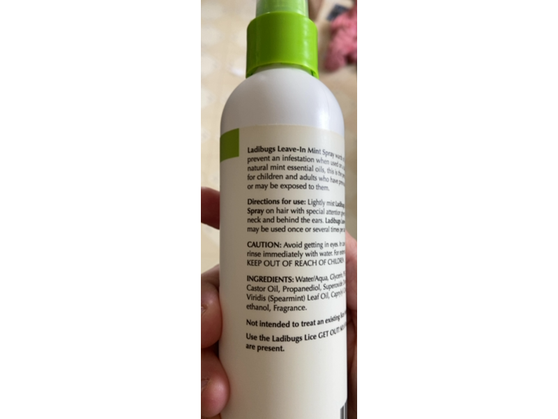 Ladibugs Leave-In Mint Spray, Fresh Mint Scent, 8 fl oz/237 mL