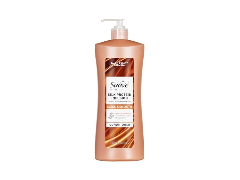 Suave Silk Protein Infusion Conditioner, Sleek & Smooth, 28 fl oz/828 mL