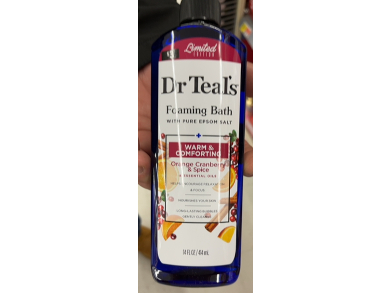 Dr Teal's Foaming Bath, Pure Epsom Salt, Orange Cranberry & Spice, 14 fl oz