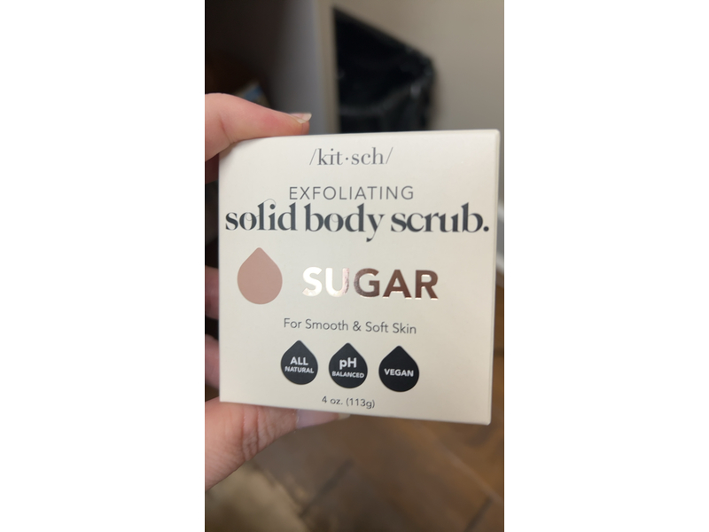 Kitsch Exfoliating Sugar Body Scrub Bar, Sugar, 4 oz/113 g