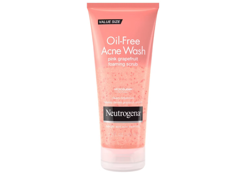 Neutrogena Oil-Free Acne Wash Foaming Scrub, Pink Pomegranate, 6.7 fl oz/198 mL
