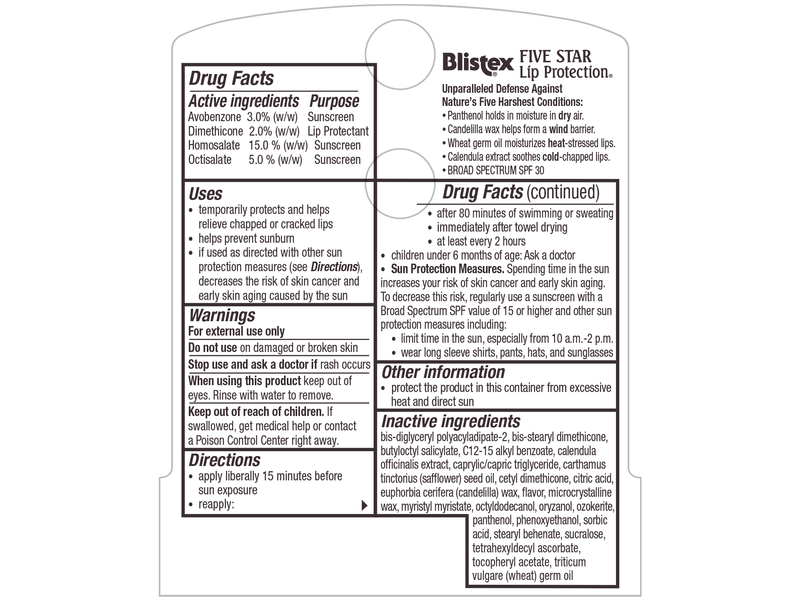 Blistex Five Star Lip Protection, SPF 30, 4.25 g