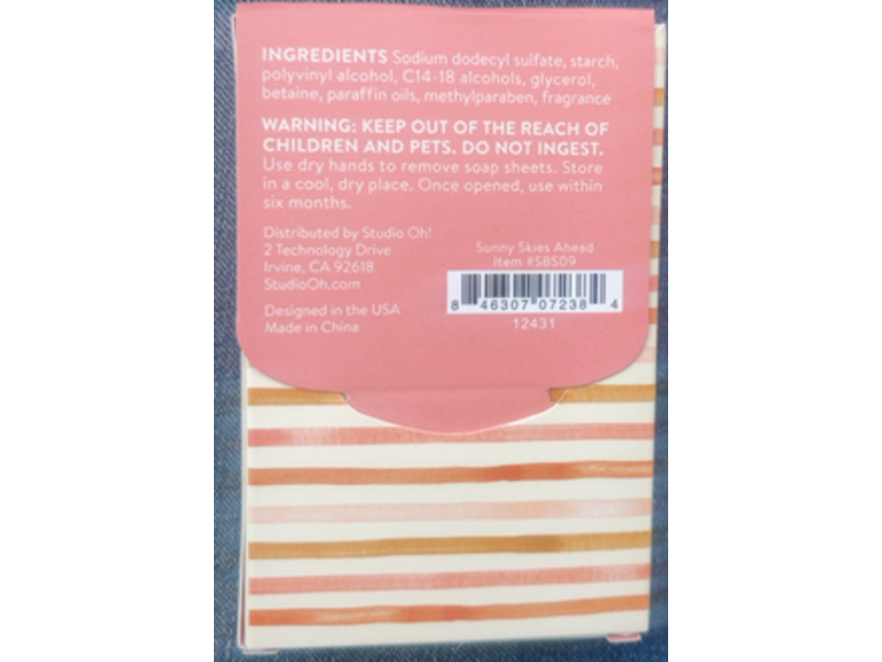 Studio Oh! Single-Use Soap Sheets, 100 Count