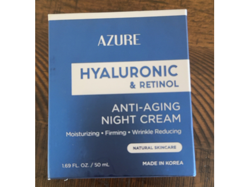 Azure Anti-Aging Night Cream, Hyaluronic & Retinol, 1.69 fl oz/50 mL