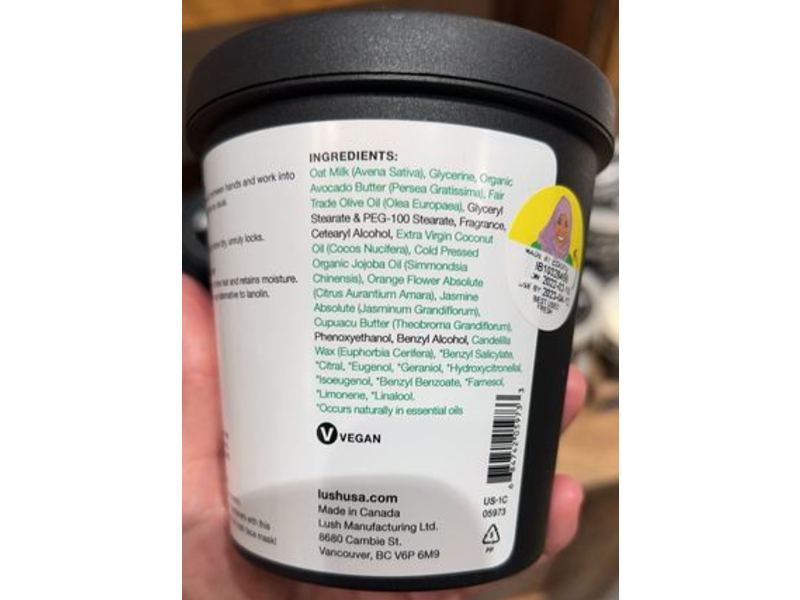 Lush Revive Hair Moisturizer, Avocado Butter & Jasmine, 15.8 oz/450 g