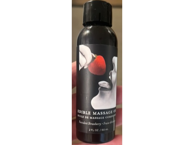 Earthly Body Edible Massage Oil, Succulent Strawberry, 2 fl oz/60 mL
