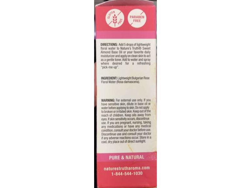 Nature's Truth Rose Water Toner, 2 fl oz/59 mL