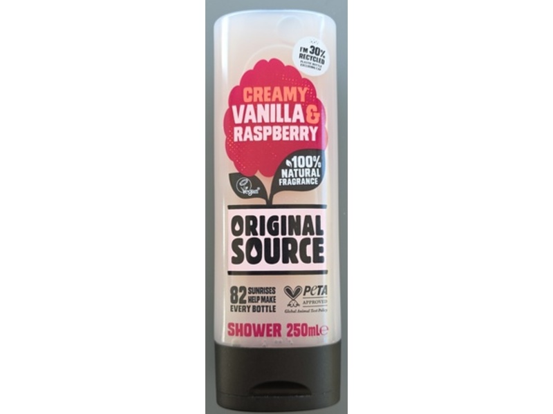 Original Source Shower Gel, Creamy Vanilla & Raspberry, 250 mL