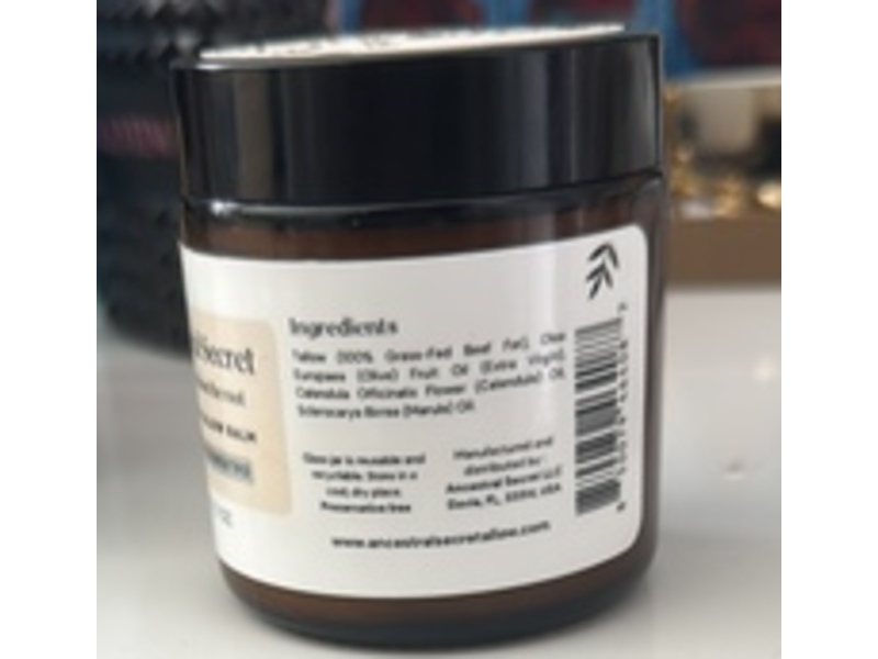 Ancestral Secret Grass-Fed Tallow Balm, Unscented, 2 oz/60 g