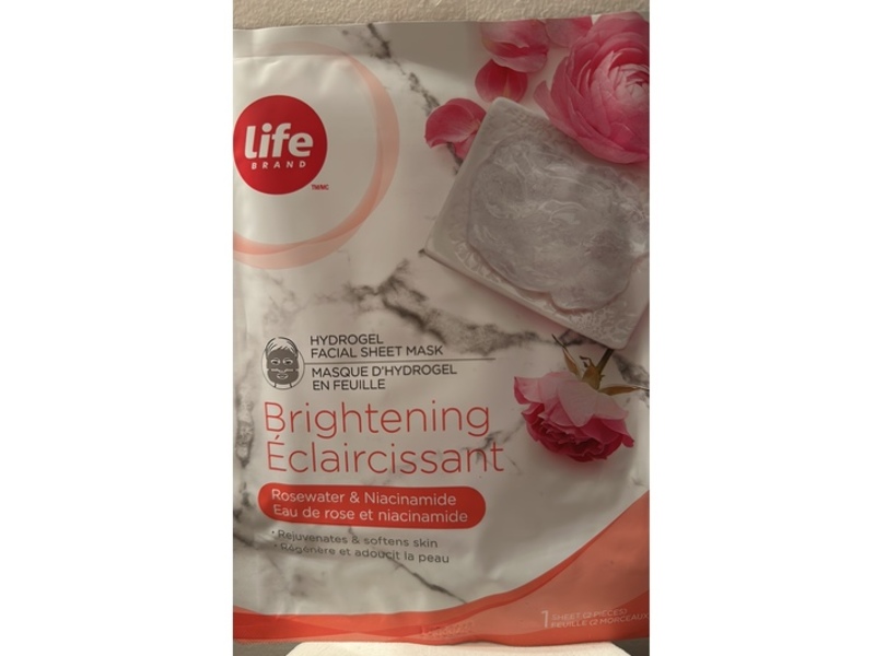 Life Brand Brightening Hydrogel Facial Sheet Mask, 1 Count