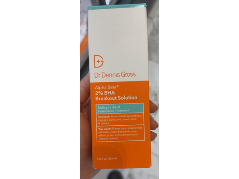 Dr Dennis Gross Alpha Beta 2% BHA Liquid Acne Treatment Breakout Solution, Salicylic Acid, 5.0 fl oz/150 mL