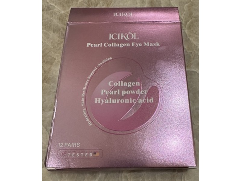 Icikol Pearl Collagen Eye Mask, White, 12 Pairs
