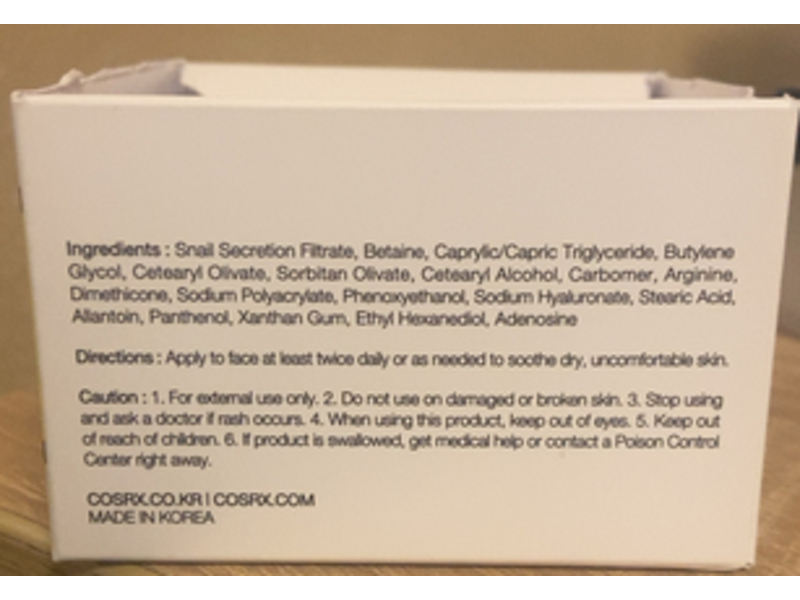 Cosrx Advanced All In One Cream, Snail 92, 3.52 oz/100 g