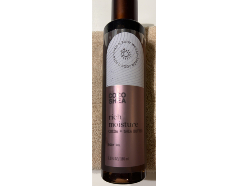 Bath & Body Works Coco Shea Rich Moisture Body Oil, Cocoa + Shea Butter, 6.3 fl oz/186 mL