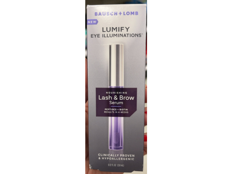 Bausch & Lomb Lumify Eye Illuminations Nourishing Lash & Brow Serum, 0.12 fl oz/3.8 mL