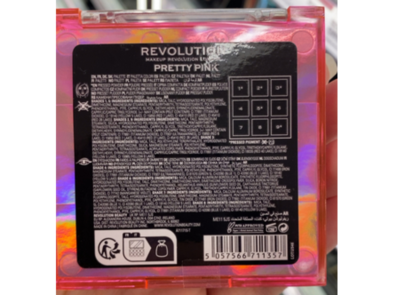 Revolution Ultimate Neons Eyeshadow Palette, Pretty Pink, 0.02 oz/0.75 g