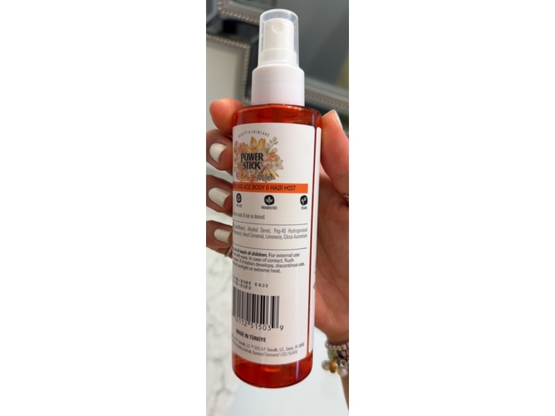 Power Stick Amber Rouge Body & Hair Mist, Jasmine, Saffron & Amberwood, 6 fl oz/177 mL