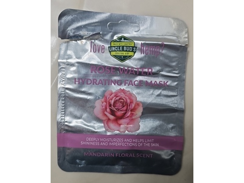 Uncle Bud's Rose Water Hydrating Face Mask, 0.36 oz/10 g
