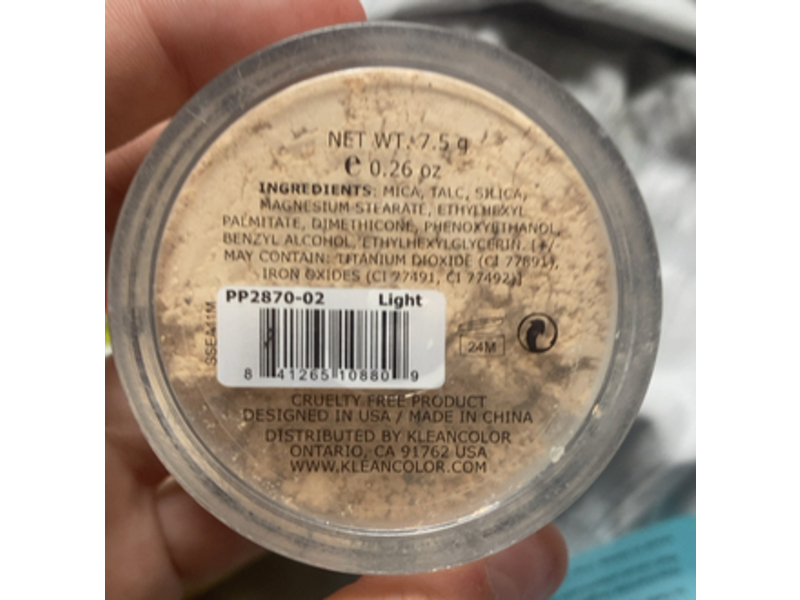 Kleancolor HD High Definition Matte Setting Loose Powder, 02 Light, 0.26 oz/1.5 g