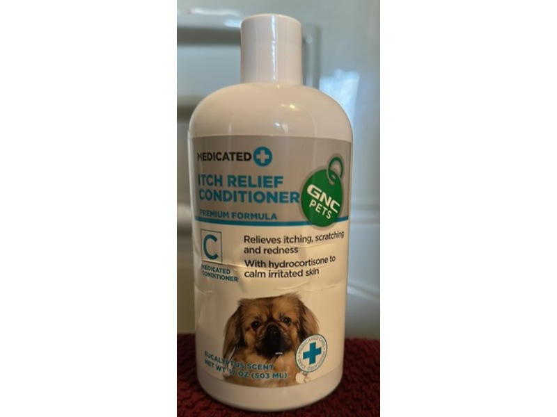 GNC Pets Medicated Itch Relief Conditioner, Eucalyptus Scent, 17 oz/503 mL