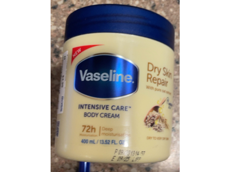 Vaseline Intensive Care Dry Skin Repair Body Cream, 13.52 fl oz/400 mL