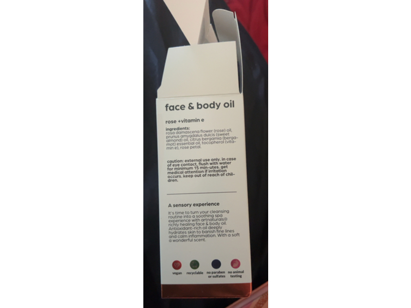 Artnaturals Skin Glow & Sculpt Face & Body Oil + Gua Sha, Rose + Vitamin E, 4 fl oz/118 mL