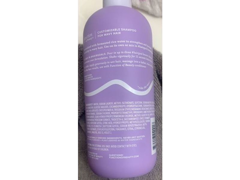 Function Of Beauty Wavy Hair Shampoo, Fermented Rice Water, 11 fl oz/352 mL