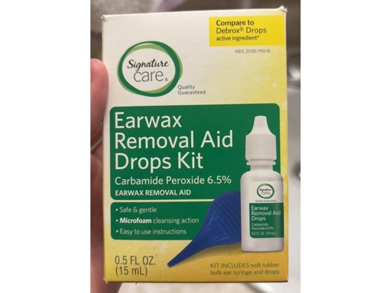 Signature Care Earwax Removal Aid Drops Kit, 0.5 fl oz/15 mL