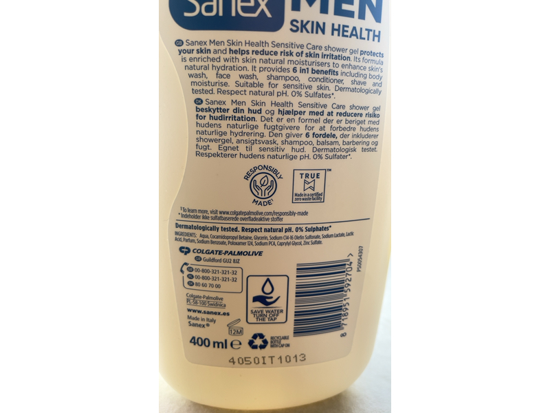 Sanex Sensitive Care Protects & Moisturises Shower Gel, 400 mL
