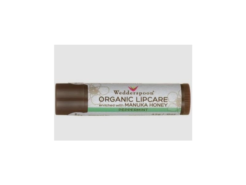 Wedderspoon Organic Lipcare Enriched with Manuka Honey, Peppermint, 4.5 g