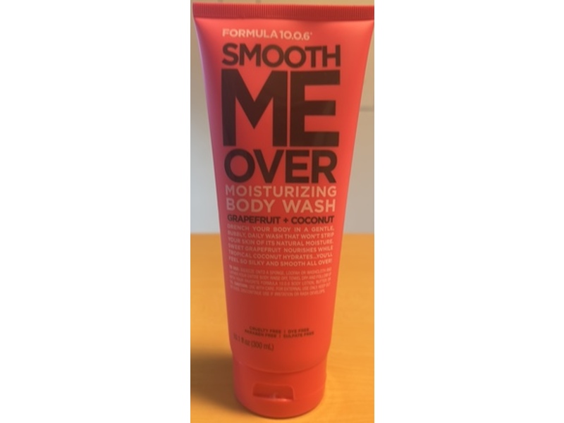 Formula 10.0.6 Smooth Me Over Moisturizing Body Wash, Grapefruit + Coconut, 10.1 fl oz/300 mL
