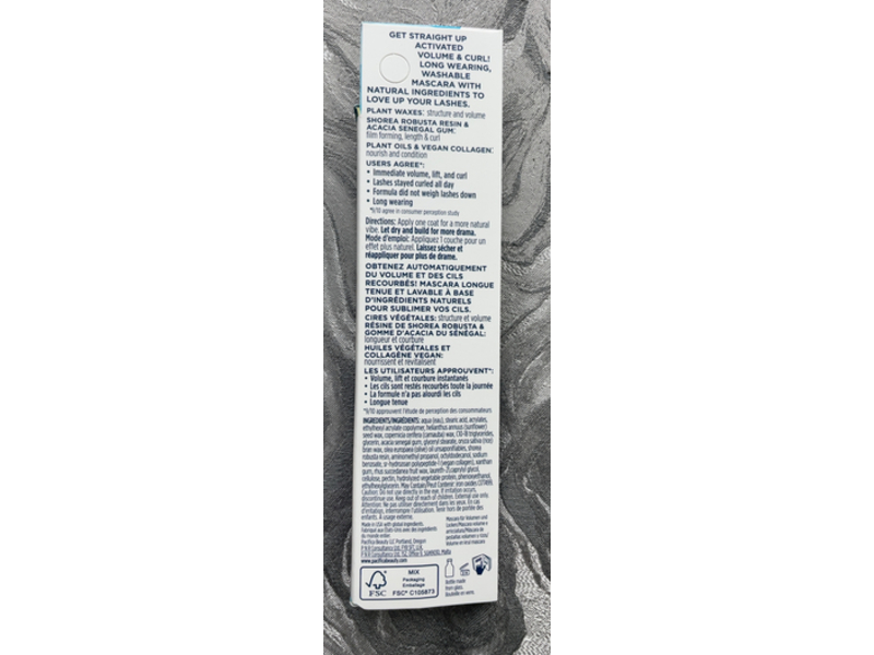 Pacifica Beauty Activist Volume & Curl Mascara, Black, 0.24 oz/7 g