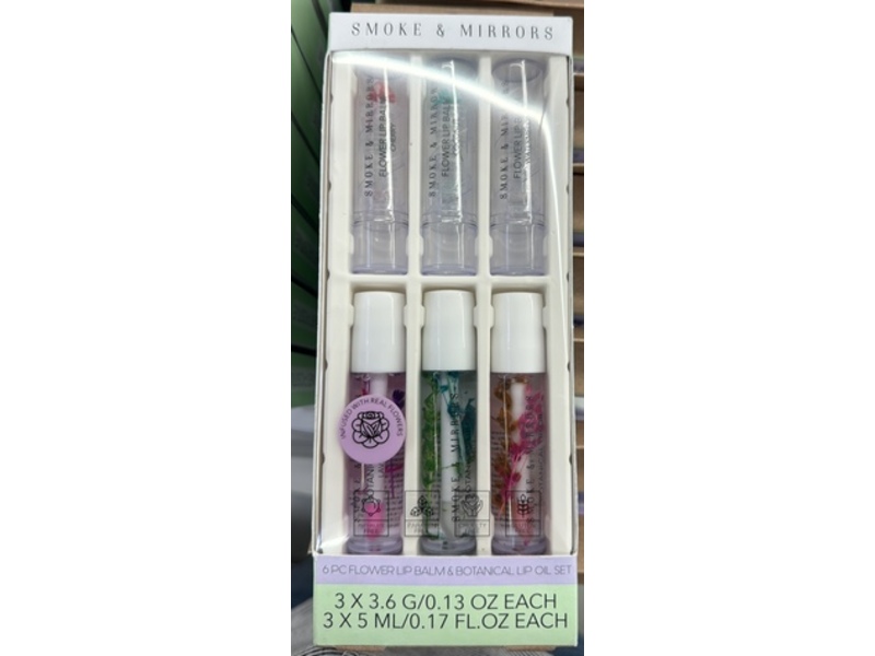 Smoke & Mirrors Cosmetics Flower Lip Balm & Botanical Lip Oil, Pack Of 6