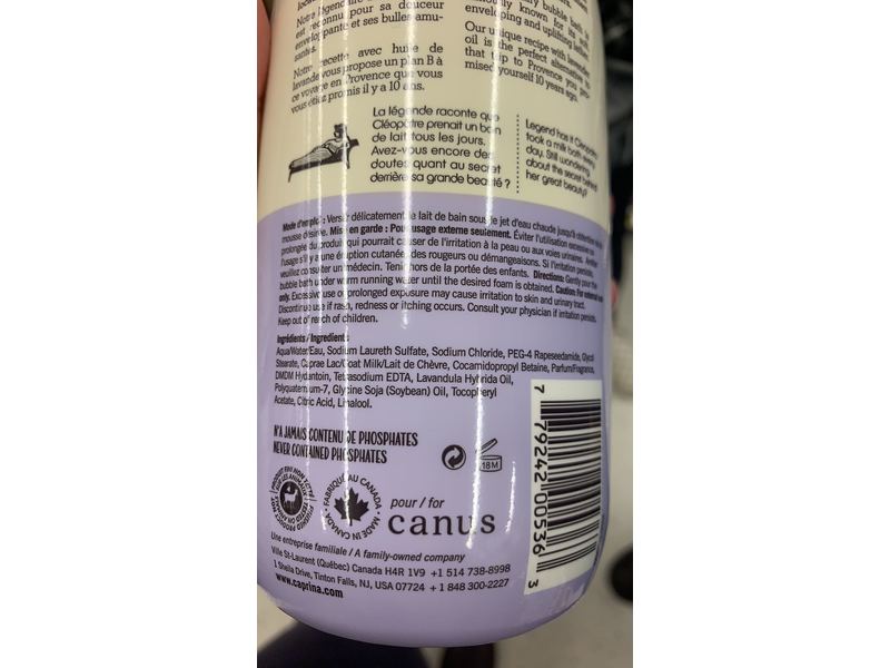 Caprina Legendary Bubble Bath, Lavender oil, 27.1 fl oz/800 mL