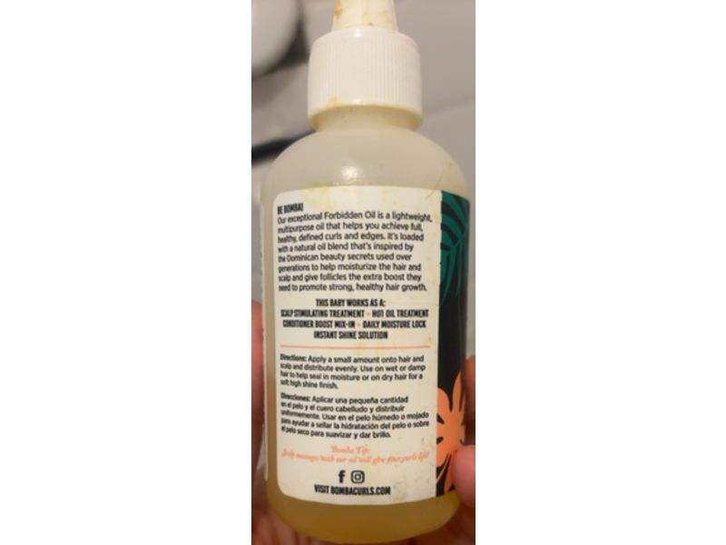 Bomba Curls Dominican Forbidden Oil, Pure Coffee Seed & Castor Oil, 4.0 fl oz/120 mL