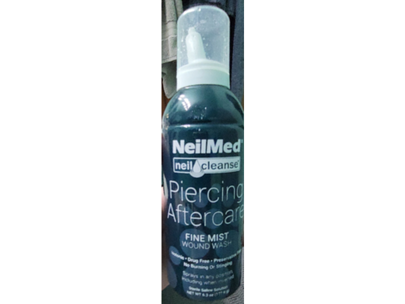 NeilMed Neil Cleanse Piercing After Care Wound Wash, Fine Mist , 6.3 oz/177.6 g