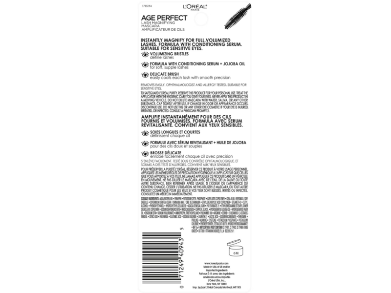 L'oreal Paris Age Perfect Lash Magnifying Mascara, 102 Brown, 0.28 fl oz/8.4 mL