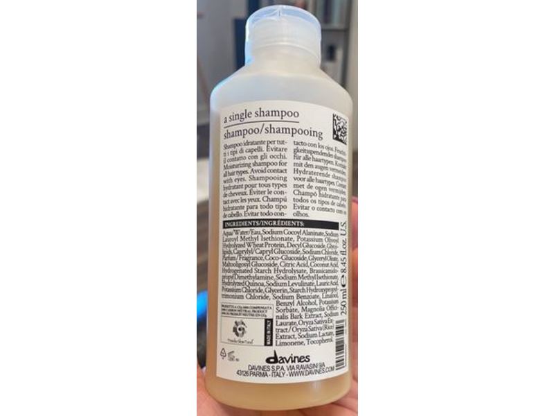 Davines A Single Shampoo, 8.45 fl oz/250 mL