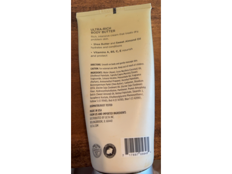 Ulta Beauty Ultra-Rich Body Butter, 6 oz/170 g