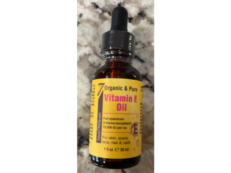 Seven Minerals Organic & Pure Vitamin E Oil, 1 fl oz/30 mL