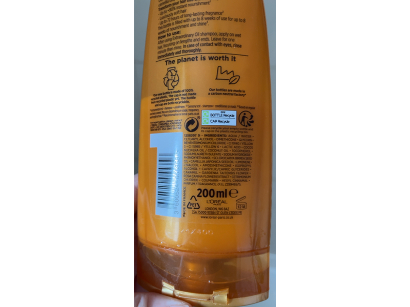 L'oreal Elvive Dry Hair Nourishing Conditioner, Extraordinary Oil, 200 mL