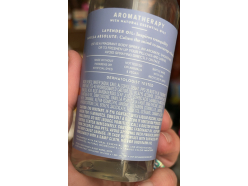 Bath & Body Works Aromatherapy Sleep Pillow + Body Mist, Lavender + Vanilla, 5.3 fl oz/156 mL