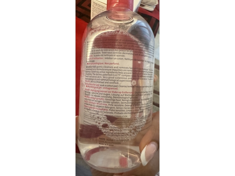 Bioderma Sensibio H2O Micellar Makeup Remover, 16.7 fl oz/500 mL