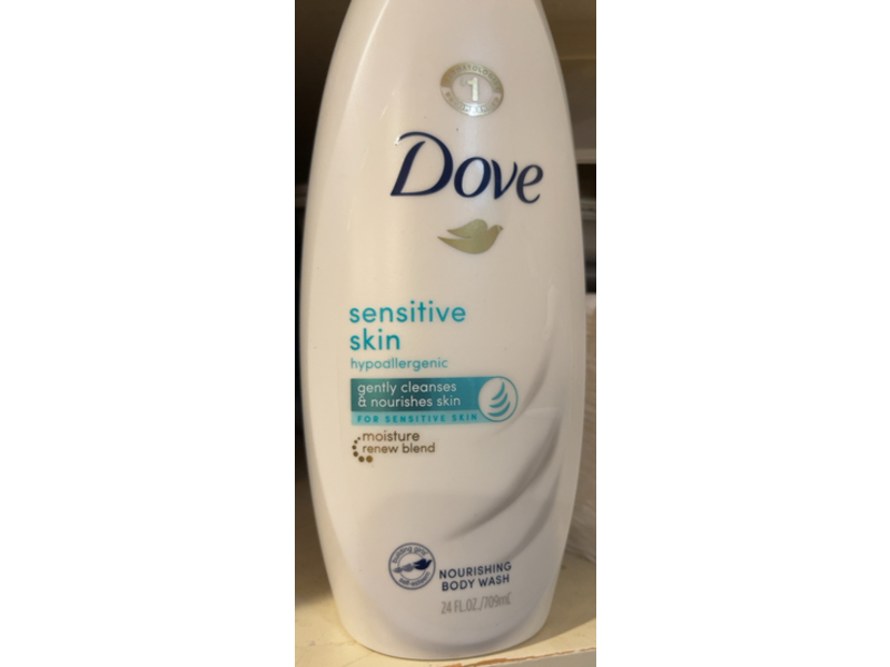 Dove Sensitive Skin Nourishing Body Wash, 24 fl oz/709 mL, Pack Of 3