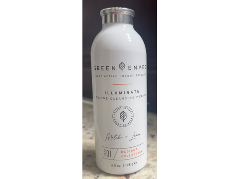 Green Envee Illuminate Enzyme Cleansing Powder, Matcha + Lemon, 4.5 oz/128 g