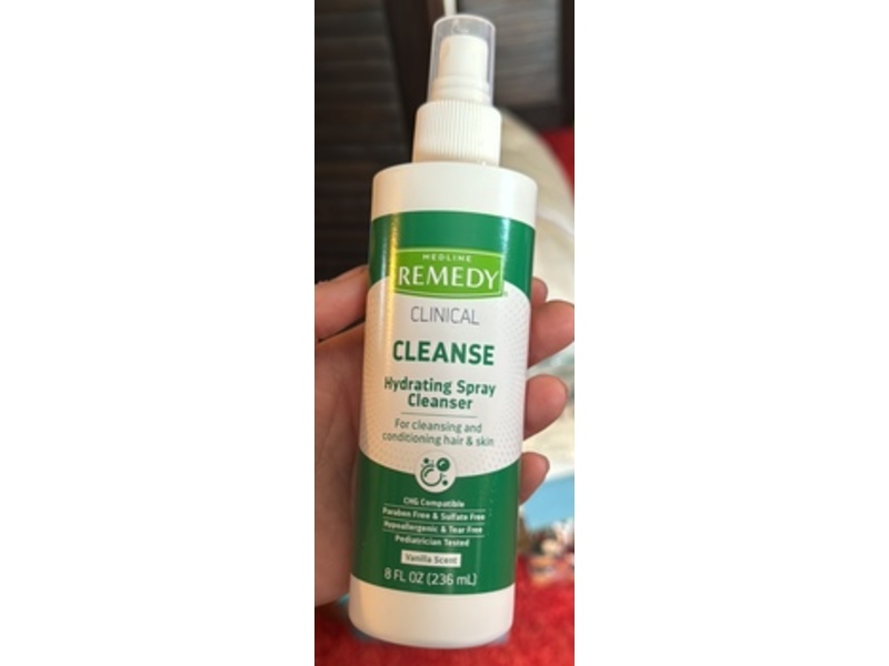 Medline Remedy Cleanse Hydrating Spray Cleanser, Vanilla Scent, 8 fl oz/236 mL