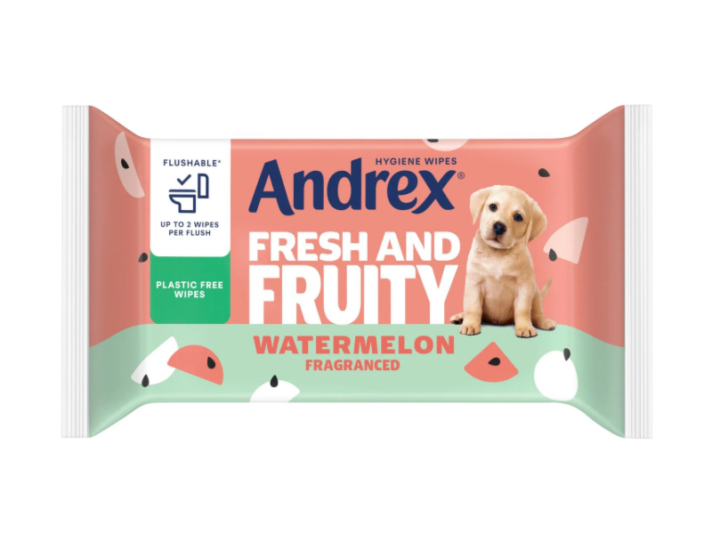 Andrex Fresh And Fruity Hygiene Wipes, Watermelon, Pack Of 12