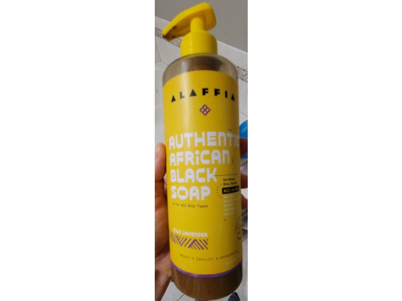 Alaffia Authentic African Black Soap, Wild Lavender, 16 fl oz/476 mL