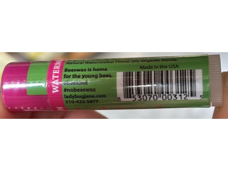 Ladybug Jane Moisturizing Lip Balm, Watermelon, 0.14 oz/4 g